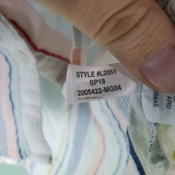 J.Crew Mercantile Womens Striped Tie Sleeve Button Up Shirt Size Small - Picture 6 of 6